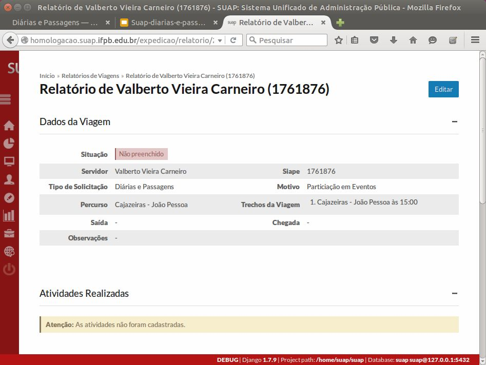 Como prestar contas de uma viagem? 1. Navegar até a página: Administração Diárias e Passagens Prestar Contas. 2.