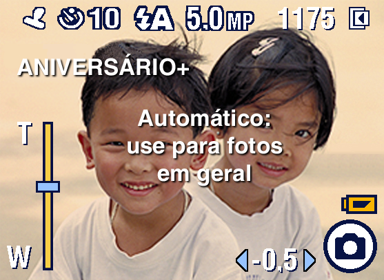 Como fotografar e gravar vídeos Revisão da última foto ou vídeo capturado Após você fotografar ou gravar um vídeo, a tela de cristal líquido exibe uma visualização rápida de cerca de cinco segundos.