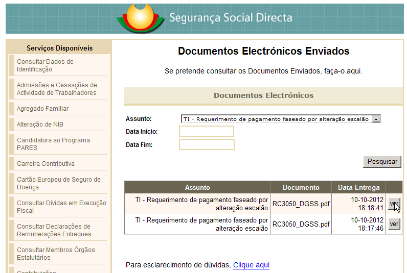 O cliente poderá redefinir ainda mais a pesquisa inserindo informação sobre o intervalo