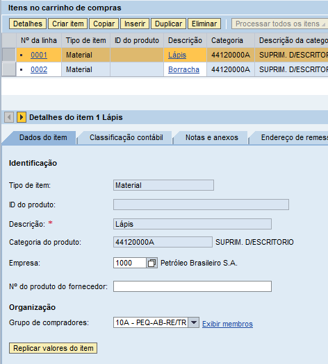 IV.Edição de Itens - SRM 7.