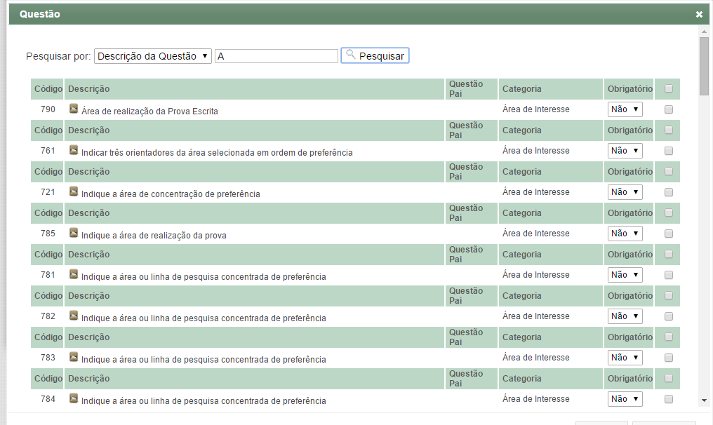 Imagem 10 Pesquisar Questões 2.4.