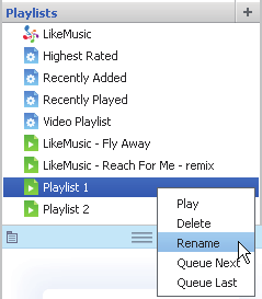 2 Para adicionar as músicas a uma lista de reprodução: Clique com o botão direito do rato nas músicas e seleccione Add to Playlist (Adicionar à lista de reprodução); Seleccione uma lista de