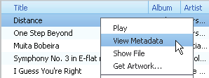 Adicionar músicas no início ou no final da fila de reprodução Para adicionar músicas no início, clique com o botão direito do rato nas opções e seleccione Queue Next (Pôr como seguinte na fila); Para
