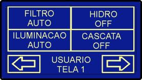 Na tela USUÁRIO TELA 3 pode ser acessado o registro de temperaturas mínimas e máximas, para isto basta pressionar a tela touchscreen no quadrante delimitado.