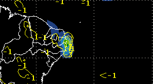 azul) e precipitação