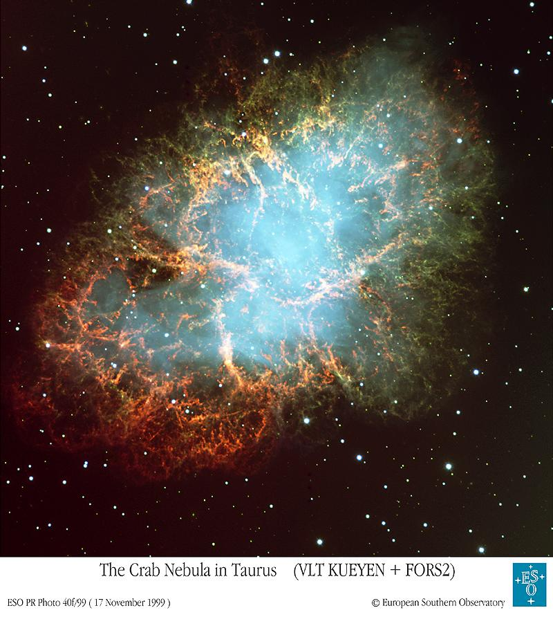 Visão atual da supernova vista pelos chineses em 1054 Nebulosa