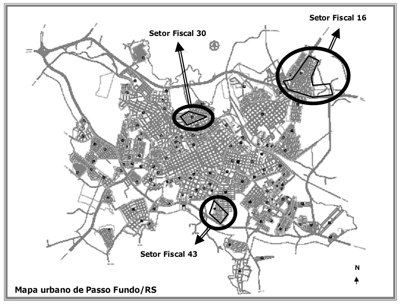 Fonte: Prefeitura Municipal de Passo Fundo. Figura 2: Localização das áreas de estudo.
