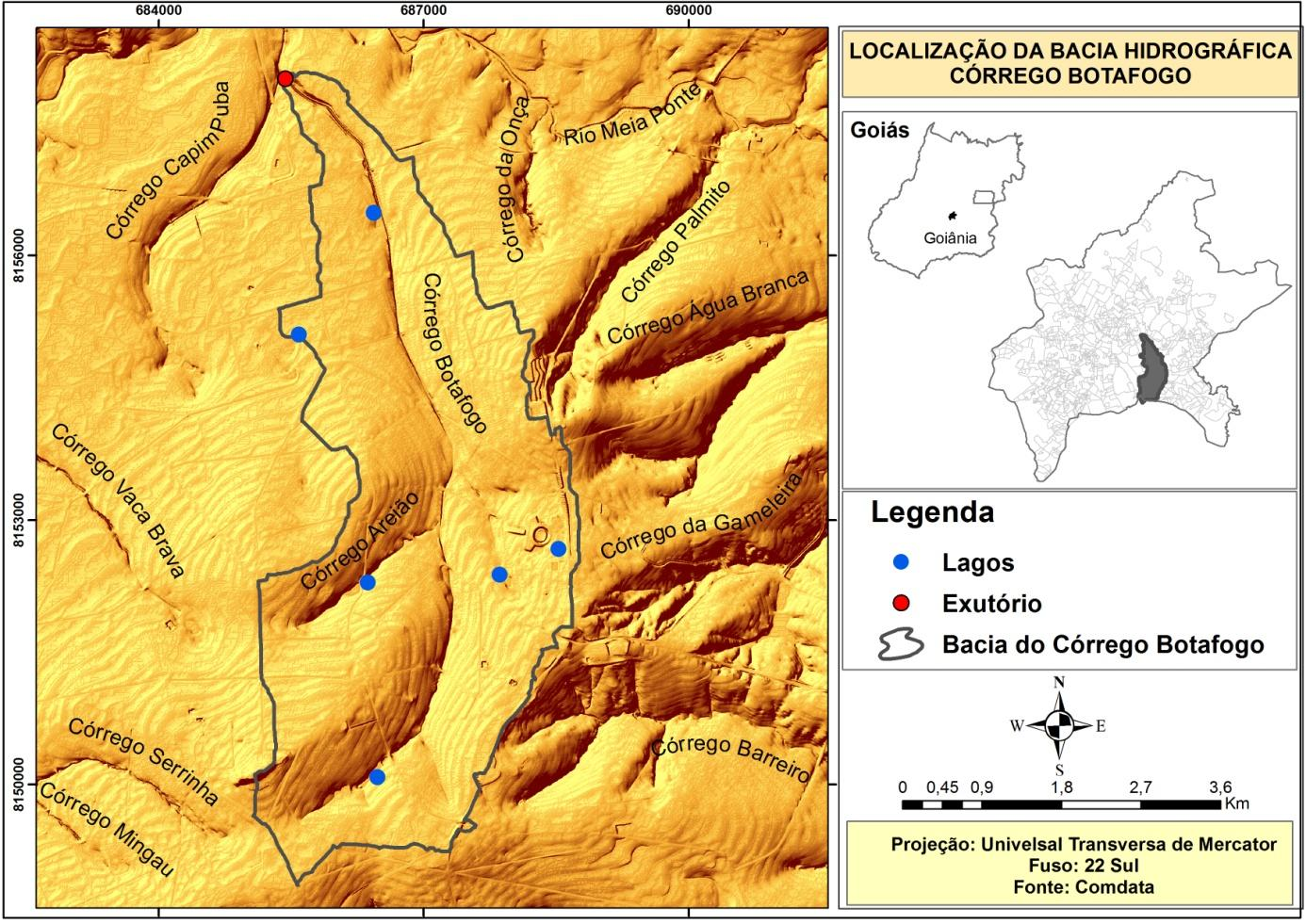 Figura 1 - Mapa de localização da bacia do córrego Botafogo.