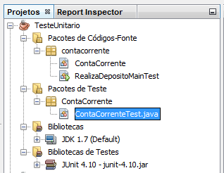 Executando testes com Junit e NetBeans No projeto, foi