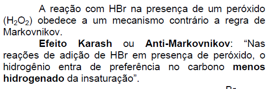 2- Reações de Adição Eletrofílica: