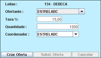 configurado que o participante leu e aceitou as condições de participação daquele leilão selecionado. Após tal ação, a área de lançamento de ofertas será liberada.