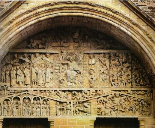 1ª Parte: Românico Portais Tímpano do portal da igreja da abadia de Sainte Foy (Conques-em-Rouergue,