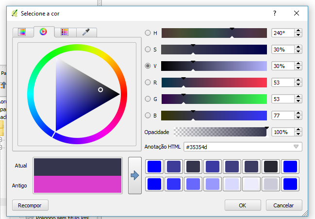 A cor/matiz apresenta bons resultados para representação de dados que se apresentam de forma zonal, pontual e linear. Figura.