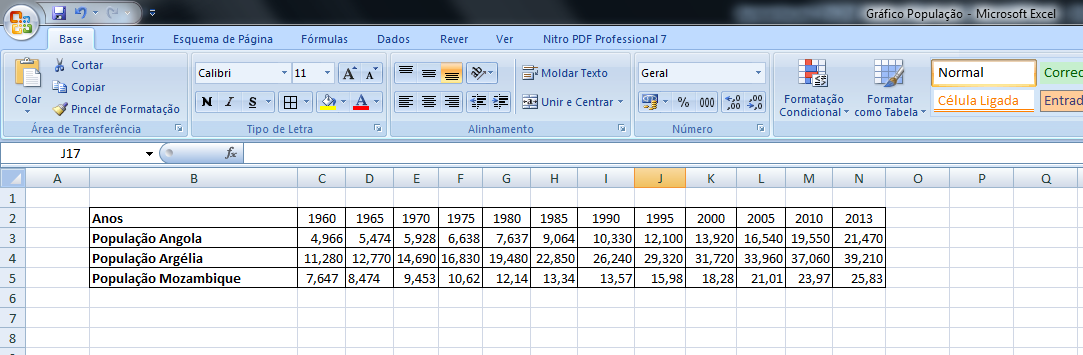 PASOS 1. Preencher os dados em um livro de Excel.