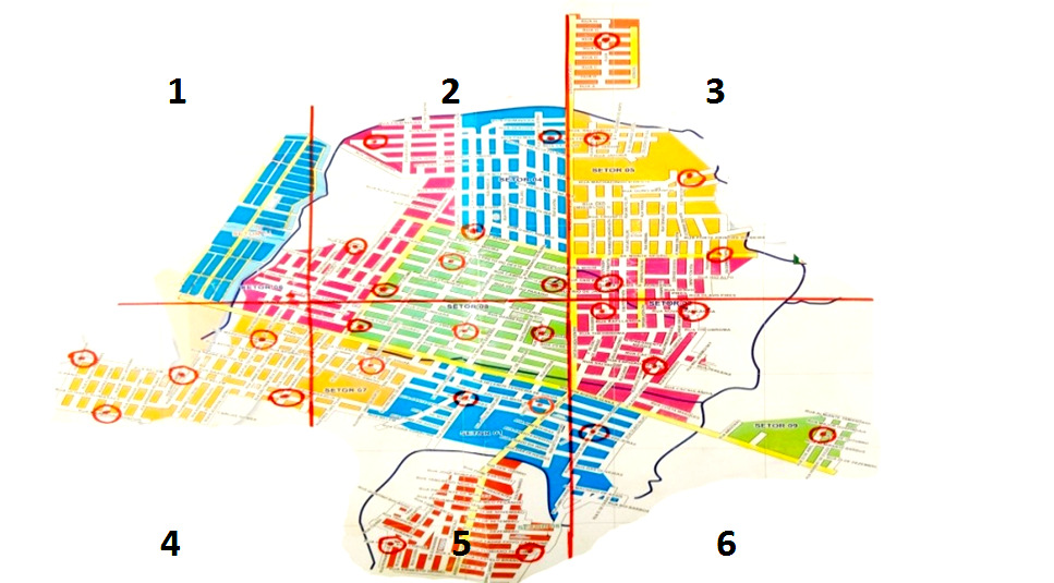 Localização no estado de Rondônia do Município de Buritis oleta das amostras O município foi divido em seis blocos (Figura 2), em cada bloco seriam coletadas cinco amostras, mas devido um equívoco