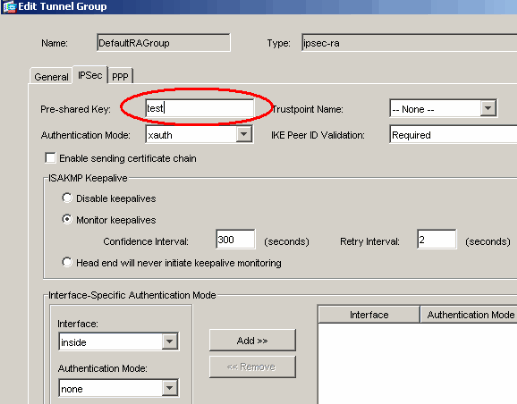 9. O L2TP sobre o IPsec usa protocolos de autenticação de PPP. Especifique os protocolos que são permitidos para conexões PPP na aba PPP do grupo de túneis.