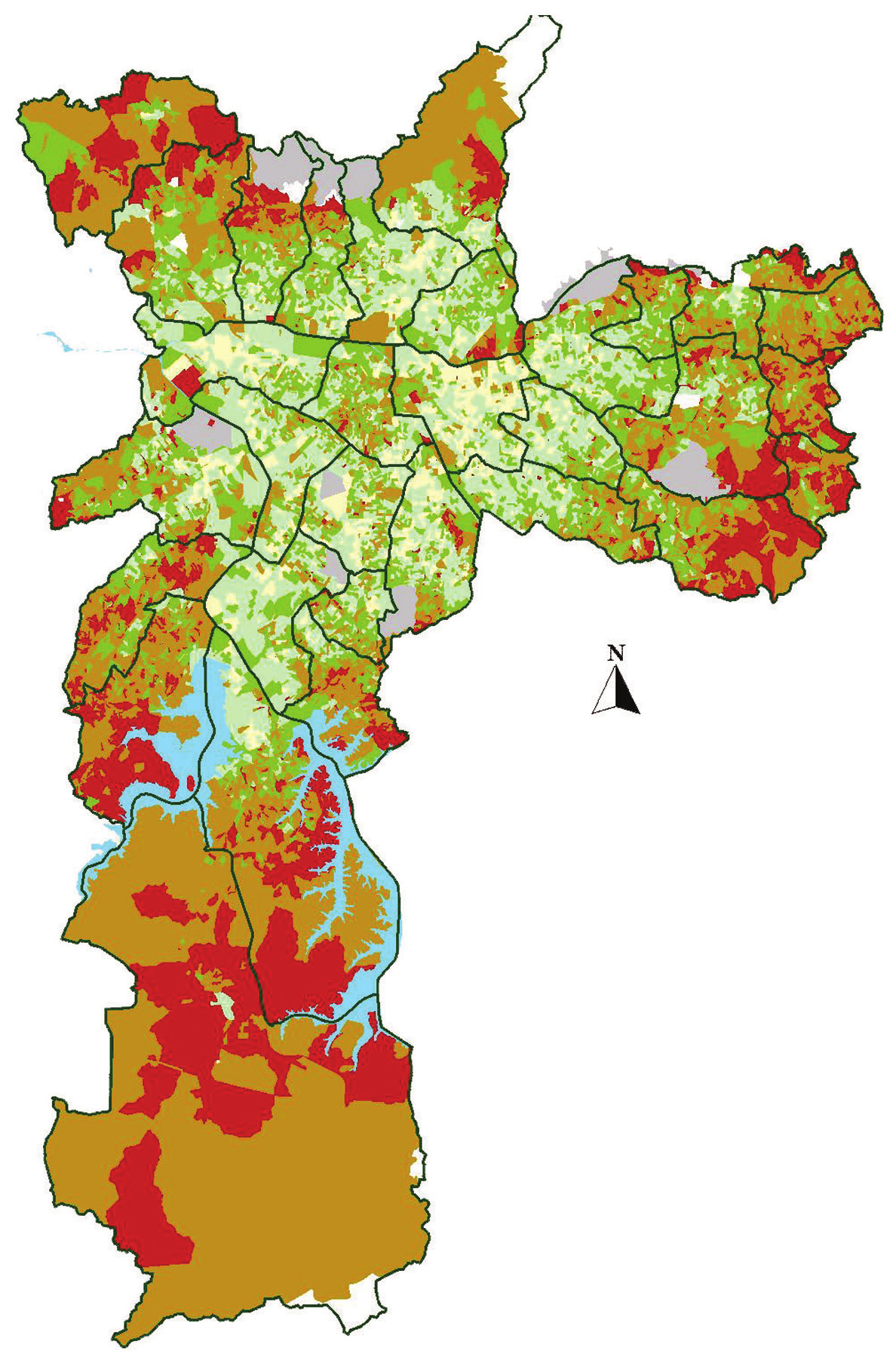 CEM-1-a -17-Sul 5/1/04 4:58 PM Page 11 MAPA 2 Setores censitários classificados segundo a dimensão demográfica (fator 2). Município de São Paulo, 2000. Fonte: Censo Demográfico 2000, IBGE.