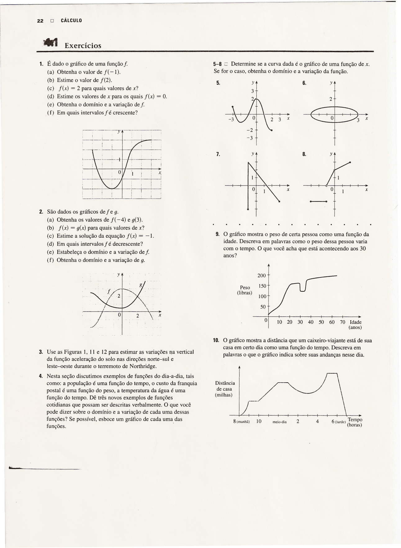 22 O CÁLCULO Eercícis 1. É dad gráfic de uma funçã f. (a) Obtenha valr de f( - ). (b) Estime valr de f(2). (c) f() = 2 para quais valres de? (d) Estime s valres de para s quais f() = O.