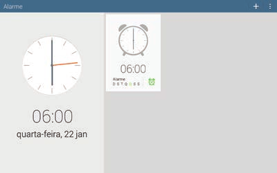 Utilidades Alarme Use essa aplicação para configurar alarmes para eventos importantes. Toque em Samsung Alarme na Tela de aplicações.