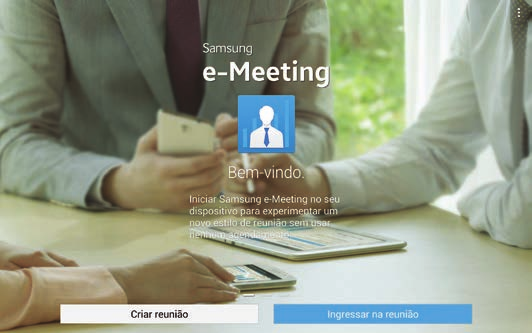 Internet e rede Participar de uma reunião Se tiver as informações de rede para uma reunião, você poderá entrar na reunião. 1 Toque em e-meeting na Tela de aplicações. 2 Toque em Ingressar na reunião.