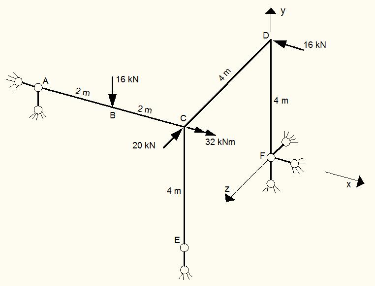 sistema, conforme desenho. 52 - Determine os diagramas de esforços solicitantes da estrutura apenas no trecho.