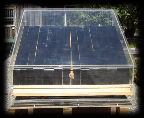 O secador solar (Figura 3.4) permitiu secar a biomassa algal com 85% de humidade em cerca de 4 a 5 horas.