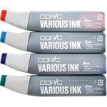 -cores Letraset Pro Markers; Copic Sketch; Chartpak AD Markers; Magic-Color Markers (profissional