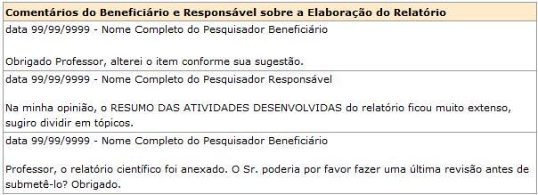 *** No topo da tela Submeter Relatório Científico, há duas opções disponíveis: Retornar para Elaboração e Submeter, detalhadas nos tópicos a seguir.