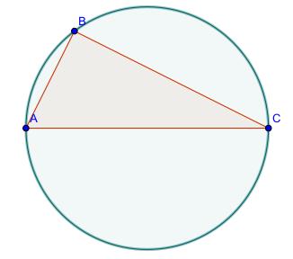 4.3. QUADRILÁTEROS E PARALELISMO 65 Figura 4.4: Triângulo retângulo inscrito em uma circunferência. (n) Se ACB é reto, então C está na circunferência de diâmetro AB.