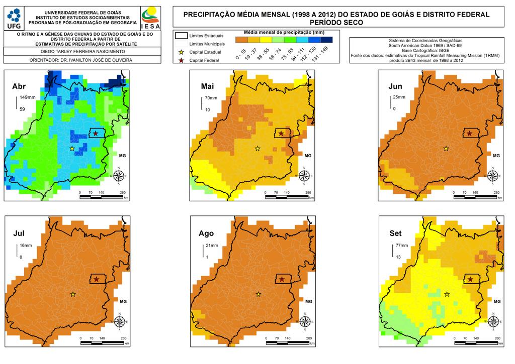 valores, geralmente, são vistos no nordeste de Goiás.