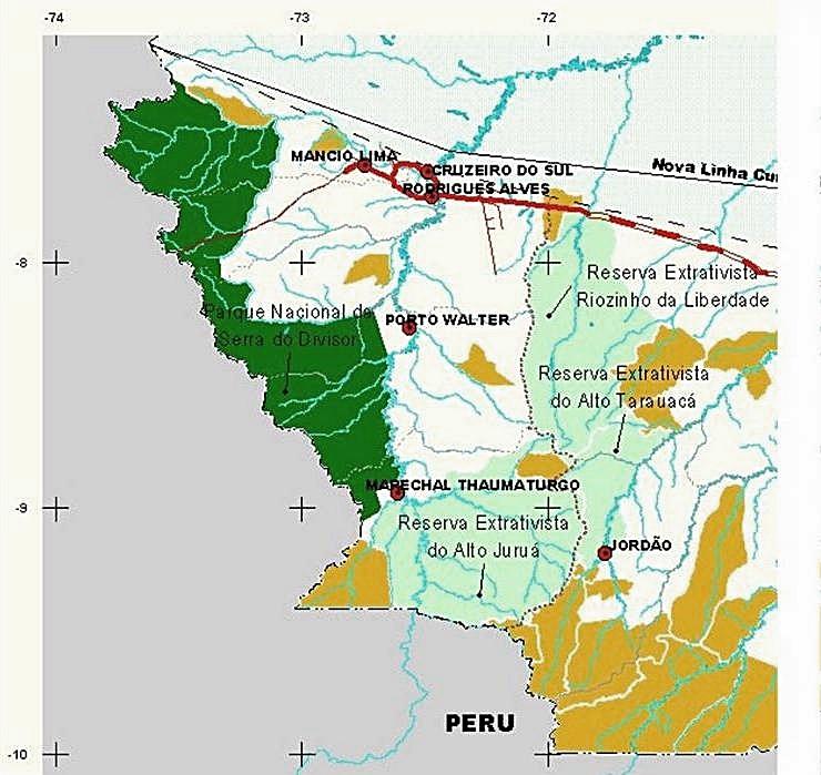 4 As amostragens foram realizadas em uma parte da Resex concentrada no Igarapé Esperança (57 21.4 S; 72 38.8 W) com cerca de 110 hectares, no Município de Tarauacá (AC).
