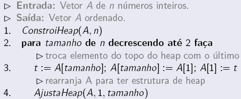 HeapSort(A, n) - Pseudo-Código: IF64C Estruturas de Dados 2