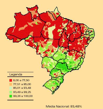 5 Figura 2 - Índice de atendimento da rede elétrica. Fonte: Atlas Desenvolvimento Humano, 2000. (Apud cartilha do programa Luz para Todos, MME 2006).