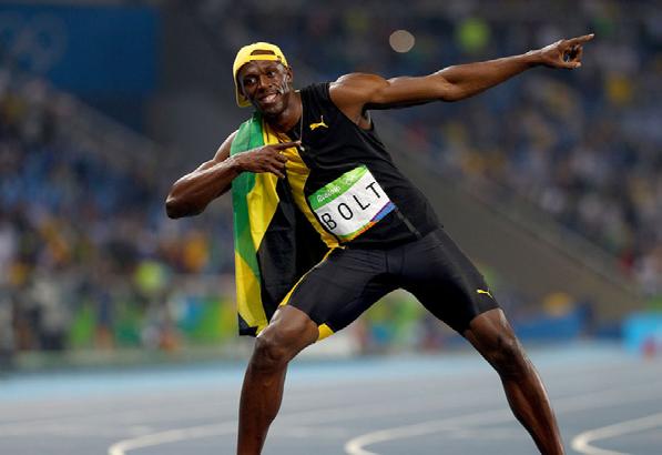 PERSONAGEM DO DIA JAMAICA Usain Bolt ATLETISMO POR ADALBERTO LEISTER FILHO Com uma largada mais lenta, aceleração impressionante e comemora- Nunca duvidei de mim.