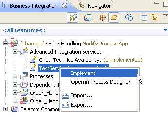 Efetue login no Process Center por meio de IBM Integration Designer. 16. Clique em Abrir na Área de Trabalho próximo de Order Handling. 17.