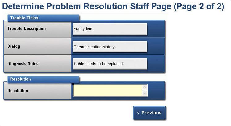 Figura 264. Formulário Determinar Resolução de Problemas - 2 Verificando a Correção: A página Verificar Resolução de Problemas permite confirmar se o incidente foi resolido.