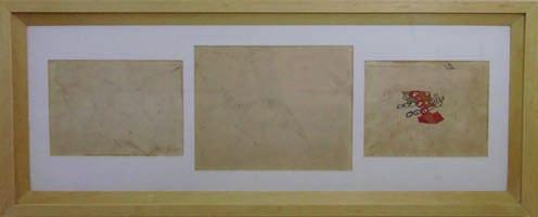 cm - 20 x 26 cm (da esqueda para direita) Obra atribuída a Chico da Silva, sem