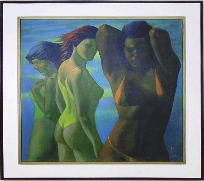 4 CARMÉLIO CRUZ Canindé, CE 1924 Figuras Femininas Ass, cid, 1986 90 x 90 cm A narrativa da estética feminina domina a obra.