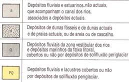 4 Pormenor da folha 1 da Carta Geológica de Portugal à escala de 1:200000 (Serviços Geológicos de Portugal, 1992).