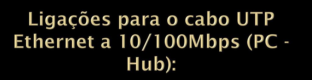 Função Pino # Pino # Função Tx+ 1 liga a 3 Rx+ Tx-