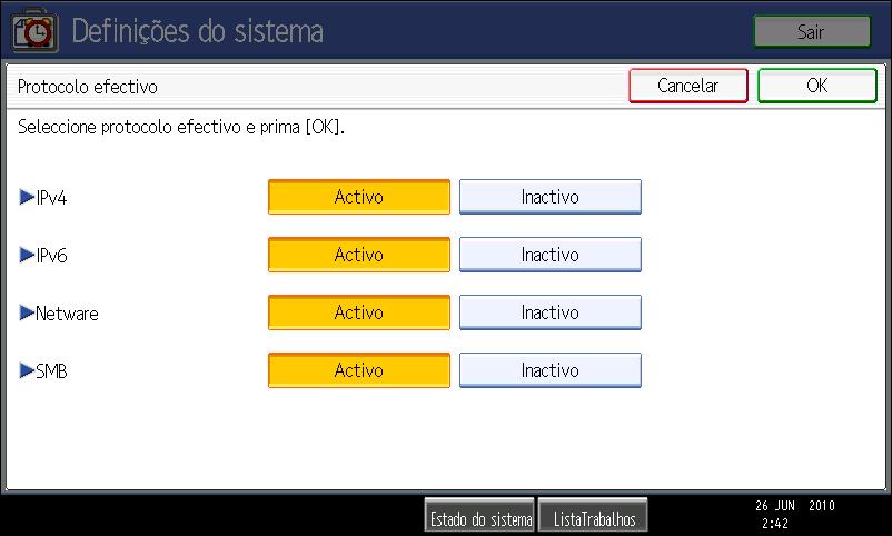 Introduza "http://(endereço IP do equipamento ou nome de host)/" na barra de endereços. Ao introduzir um endereço IPv4, não comece os segmentos com zeros. Por exemplo: se o endereço for "192.168.001.