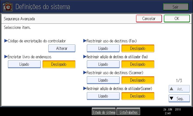 Especificar as Funções de Segurança Avançada Especificar as Funções de Segurança Avançadas Além de proporcionar segurança básica através da autenticação do utilizador e dos limites de acesso ao