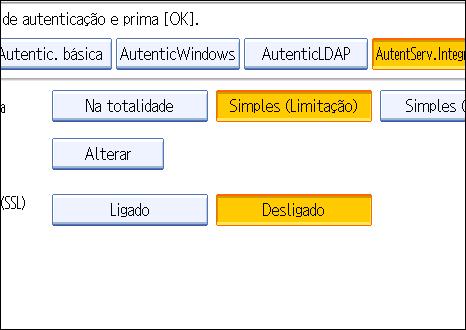 Pode especificar o intervalo de endereços IPv4 aos quais se aplica esta definição e se se aplica ou não aos interfaces paralelos e USB. 4. Prima [Sair]. 5.