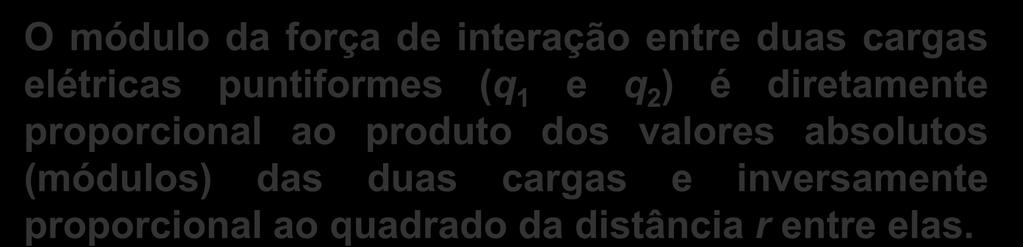 diretamente proporcional ao produto dos valores absolutos (módulos)