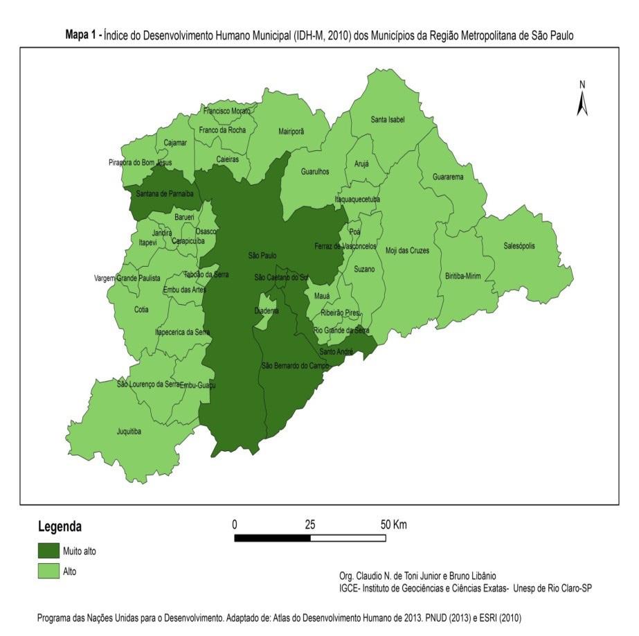 INDICADORES SUSTENTÁVEIS PARA O ESPAÇO URBANO: A REGIÃO METROPOLITANA DE SÃO PAULO como um realce do uso da geotecnologia para que o leitor tenha a perspectiva geográfica do espaço abordado.