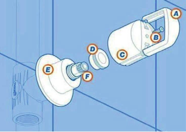 Manutenção do Registro de Gaveta Sendo necessária a substituição do mecanismo de acionamento, siga o seguinte procedimento: Passo 1: Desencaixe a moldura (A) e reserve o parafuso (B).