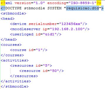 Este XML é encaminhado ao PSE que o interpreta, efetua o download do recurso solicitado através do servidor do Moodle e o entrega à aplicação de t-learning na