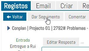 Quando chega a um estado final esse registo fica encerrado. Para submeter uma ocorrência (registo) clique na aba Criar.