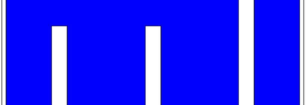 A cor de fundo dos sinais de informação é azul com orlas e inscrições em branco. O sinal da Figura 3.