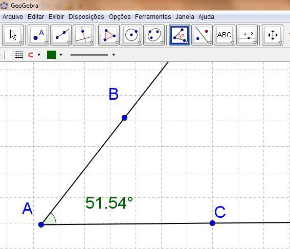 Construa uma semirreta clicando no ponto A e depois no ponto B; 4.